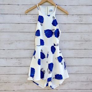 Floral Print Flower Halter Top Romper